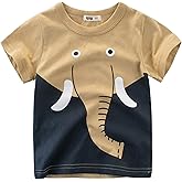 M RACLE Little Boys Toddler Short Sleeve Tee T Shirt(Elephant,6T)