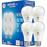 GE Refresh LED Light Bulbs, 10 Watts (60 Watt Eqv) Daylight HD Light, A19 Standard Bulbs (4 Pack)