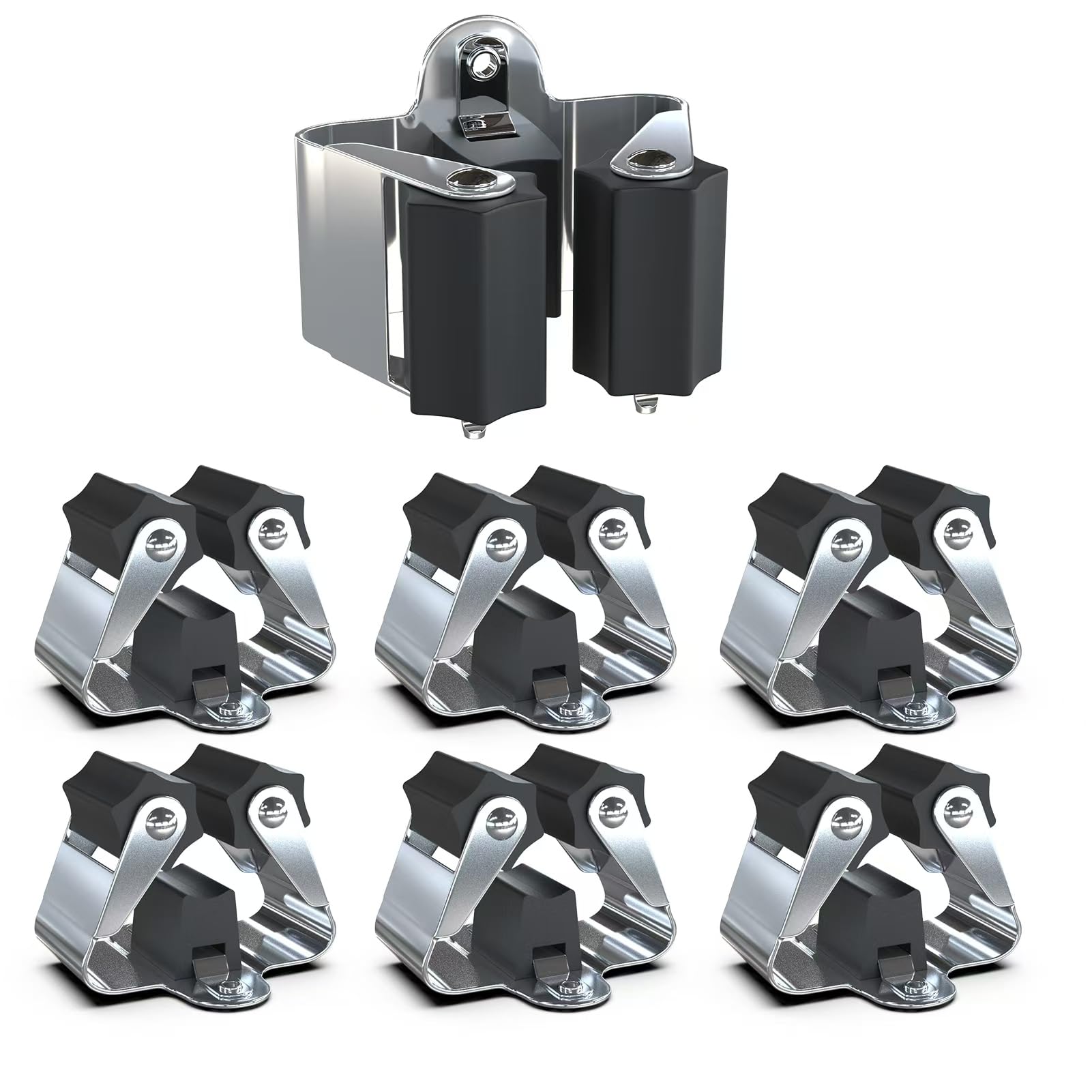 3-H Broom Holder,Brush Holder,Mop Holder Wall Mounted,Broom Holder Wall Mounted for Garage Garden Shed Storage System Laundry Room Home Kitchen,Black(Zinc-Paint)