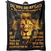 Afterprints Christian Gifts for Men, Blanket Printed with Lion & Bible Verse, Religious, Birthday Gifts for Men, Teen Boys, Catholic, Spiritual, Baptism Gift, Soft Throw Blanket 50'' x 60''