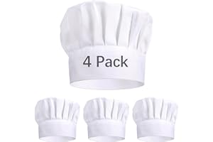 LIPETOL Chef Hat for Adult, Adjustable Elastic Poly-Cotton Kitchen Cooking Cap Chef Hats for Men/Women