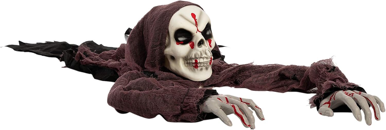 JOYIN Halloween Skeleton Groundbreaker with bloodstains, Halloween Skeleton Decorations for Halloween Outdoor, Lawn, Yard, Patio Decoration, Halloween Haunted House Decorations : Garden & Outdoor