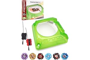 DEZAWRTY X Stadium Large Battle Set, 6 Spinning Tops, 2 Launchers and 1 Xtreme Arena with X-Celeration Rail, Blade Battling Game