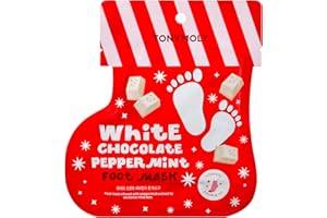 TONYMOLY White Chocolate Peppermint Foot Mask – Hydrating & Soothing Booties with Cocoa and Peppermint Extracts – Repairing Moisturizer for Dry, Tired Feet