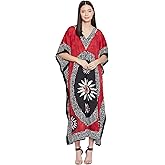 Oussum Women Long Maxi Plus Size Polyester Kaftan Caftan Gown Beach Party Casual Dress Swimwear Cover Up Lounge Resort Wear