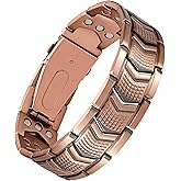 Jecanori Pure Copper Bracelet for Men, 3X Strength Magnetic Bracelets with 3800 Gauss Magnets, Adjustable Mens Copper Bracelet with Premium Fold-Over Clasp