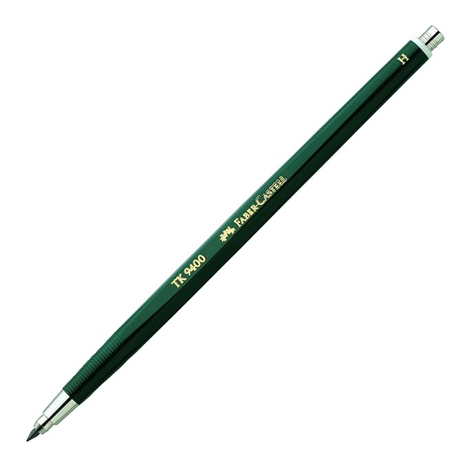 Faber-Castell 139411 - Fallminenstift TK 9400, Minenstärke: 2 mm, Härtegrad: H, Schaftfarbe: grün