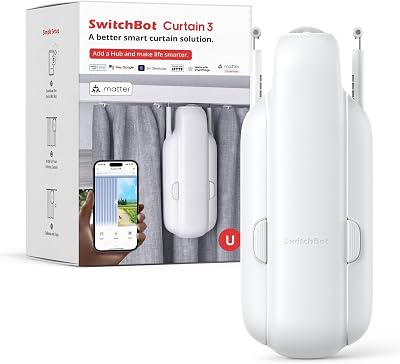 SwitchBot Smart Curtain Opener Curtain 3 U Rail Bluetooth App Timer Hub