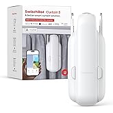 SwitchBot Smart Automatic Curtain Opener - Bluetooth Remote Control with App/Timer, Upgraded Performance Motor, Add SwitchBot