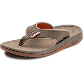 Grund&eacute;ns Deck-Boss Sandal - All Day Comfort Flip Flop, Brindle, 11 | Quick-drying fishing boat sandals with arch support, cushioned footbed and high-traction outsole for wet surfaces,
