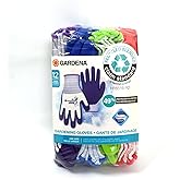 Gardena One Size Gardening Gloves, Latex Coating on a Polyester Lining - 12 Pairs (1 Pack)