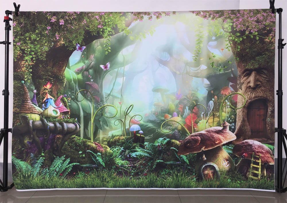 MEHOFOTO 7x5ft Photo Background Fairy Tale Enchanted Forest Birthday Party Decoration Banner Children Backdrops Props for Photography - Image 5