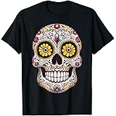 Sugar Skull Dia De Los Muertos Halloween Calavera T-Shirt