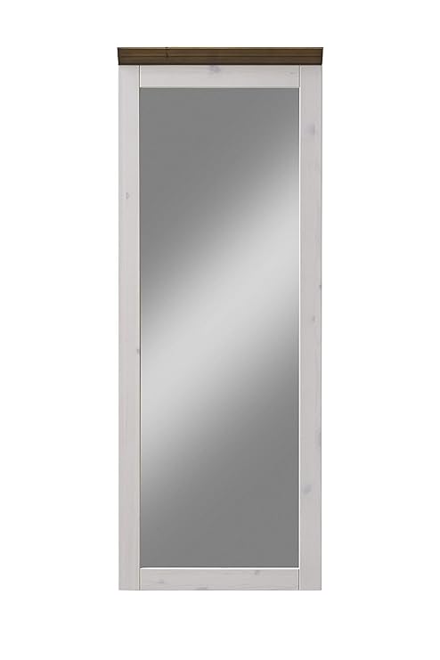Steens Monaco Spiegel, 52 x 144 x 7 cm (B/H/T), Kiefer massiv, weiß grau