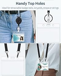 Uniclife 6 Pack ID Badge Holder Horizontal Clear