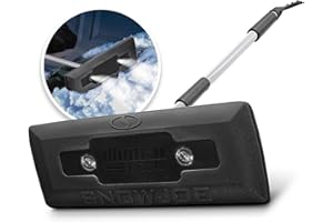 Snow Joe SJBLZD-LED-BLK Illum-n-Broom LED Lighted 4-in-1 Snow Broom Plus Ice Scraper, Black