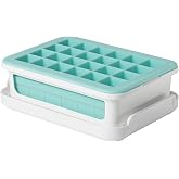 OXO Good Grips Silicone Small Ice Cube Tray with Lid | Flexible Easy-Release 7/8" Cubes, Cover Keeps Freezer Odors Out, Ideal for Cocktails, Dishwasher Safe