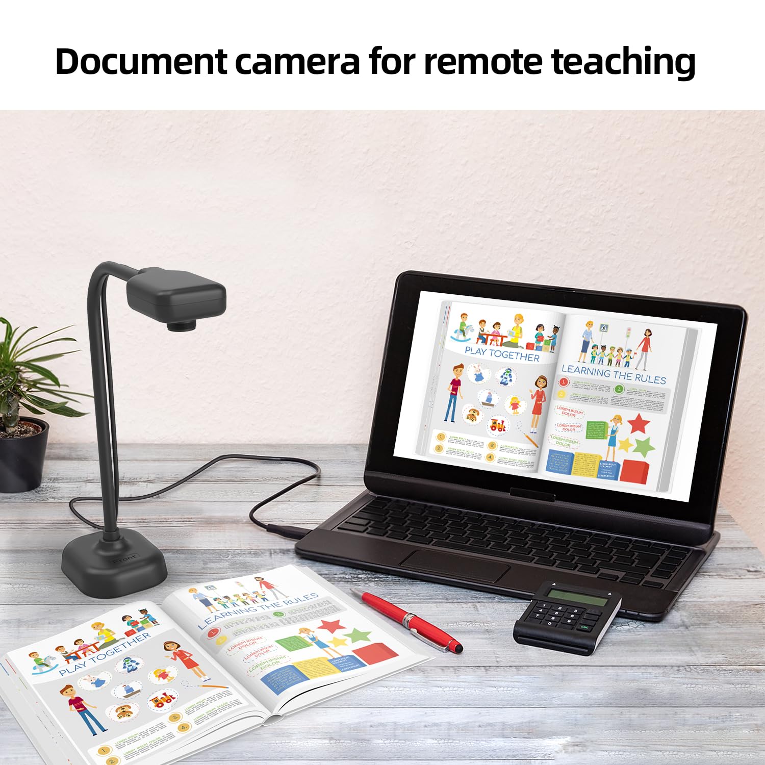 Document Camera for Teachers and Classroom, Gawervan USB Webcam/Doc Camera Built-in Mic— Mac OS, Windows, Chromebook Compatible for Live Demo, Web Conferencing, Distance Learning, Remote Teaching