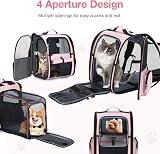 Lekesky Large Cat Carrier Backpack Expandable Pink L 25 Lbs Pet Carrier view 6