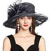YIDINGCO 2026 Derby Hats for Women Ladies, Classy Organza Sun Hat, Church Tea Party Wedding Kentucky Fascinator Hat