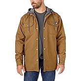 Dickies mens Fleece Hooded Duck Shirt Jacket With Hydroshield