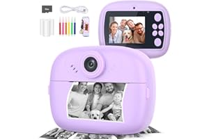 Mafiti Kids Camera Instant Print, Kids Camera Toy with 48MP Photo 1080P Video 32GB Card, Christmas Birthday Gift for 3-12 Year Old Girls Boys(Purple)