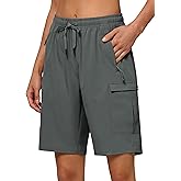Willit Women's 7''/9" Hiking Cargo Athletic Shorts with Zipper Pockets Quick Dry for Camping, Golf, Travel Water Resistant