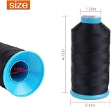 AusseL Black Nylon Sewing Thread 1500Yd T70#69 for Upholstery & Outdoor view 5