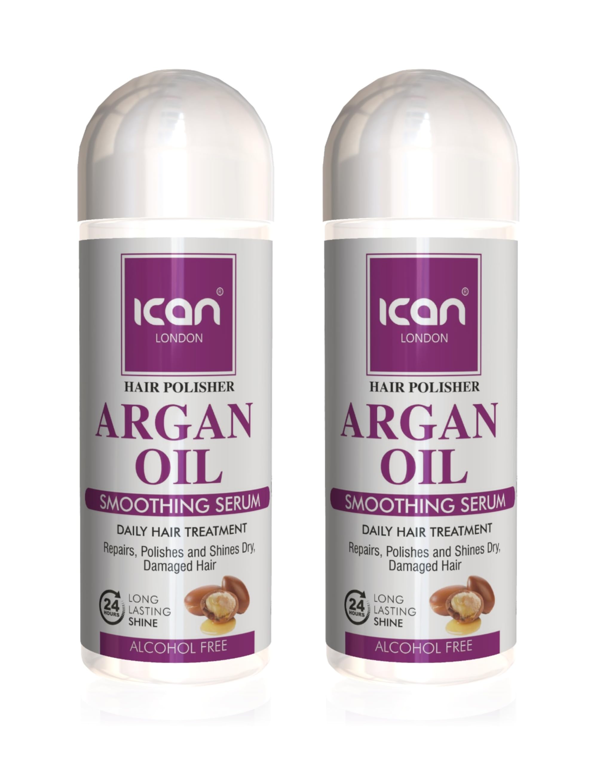 Ican London Hair Polisher Argan Oil Smoothing Serum, 2 X 207ml