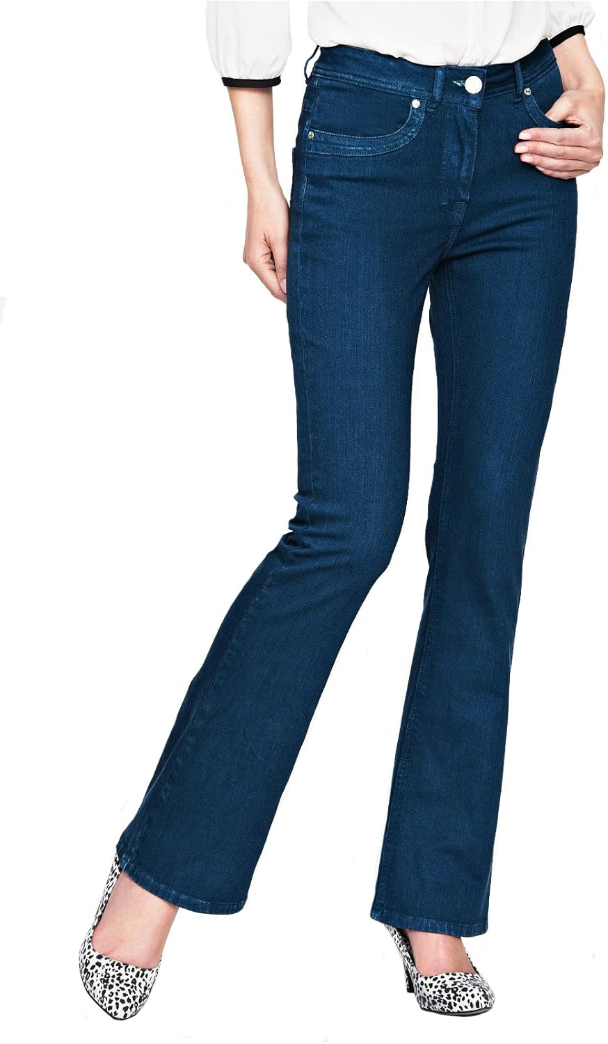 elasticated bootcut jeans