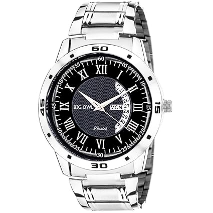Bigowl Basics Day and Date Black Dial Mens & Boys Watch