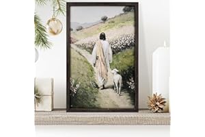 Xizondidi Christian Art Wall Decor The Good Shepherd Jesus Wall Art Wooden Jesus and Lamb Christ Poster Picture Decorations Religion Christian Decor for Prayer Room,Bedroom and Living Room