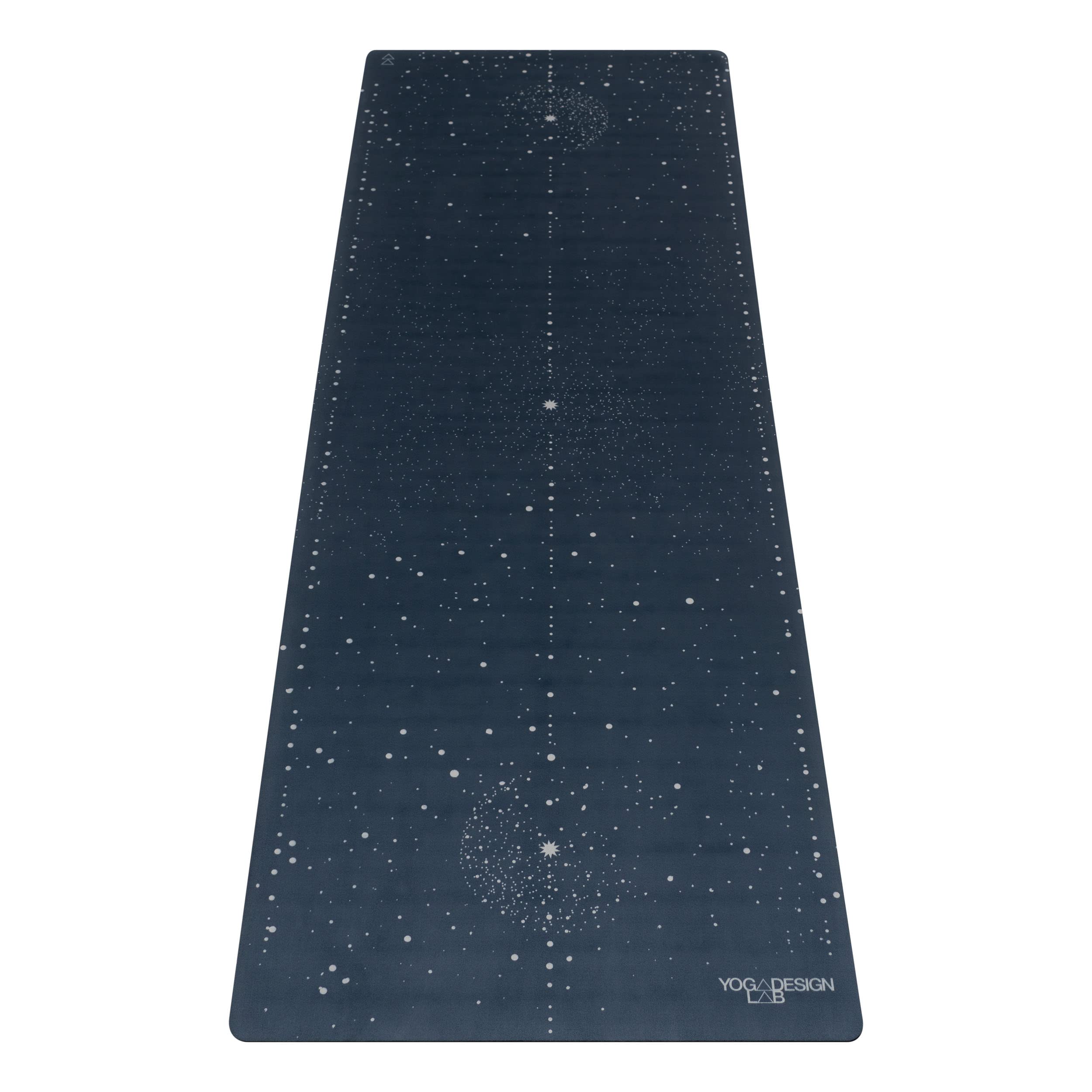 YOGA DESIGN LAB | Travel Yoga Mat | 2-in-1 Mat+Towel | Lightweight, Foldable, Eco Luxury | Ideal for Hot Yoga, Bikram, Pilates, Barre, Sweat | 1.5mm Thick | Includes Carrying Strap! (Celestial, 1.5mm)