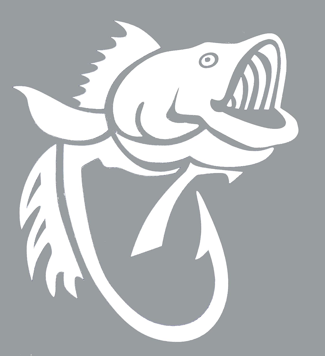 Fish Hook Heart Decal Sticker 3" 4" 5" 6" 7" 8" 15 Colors Love Fishing