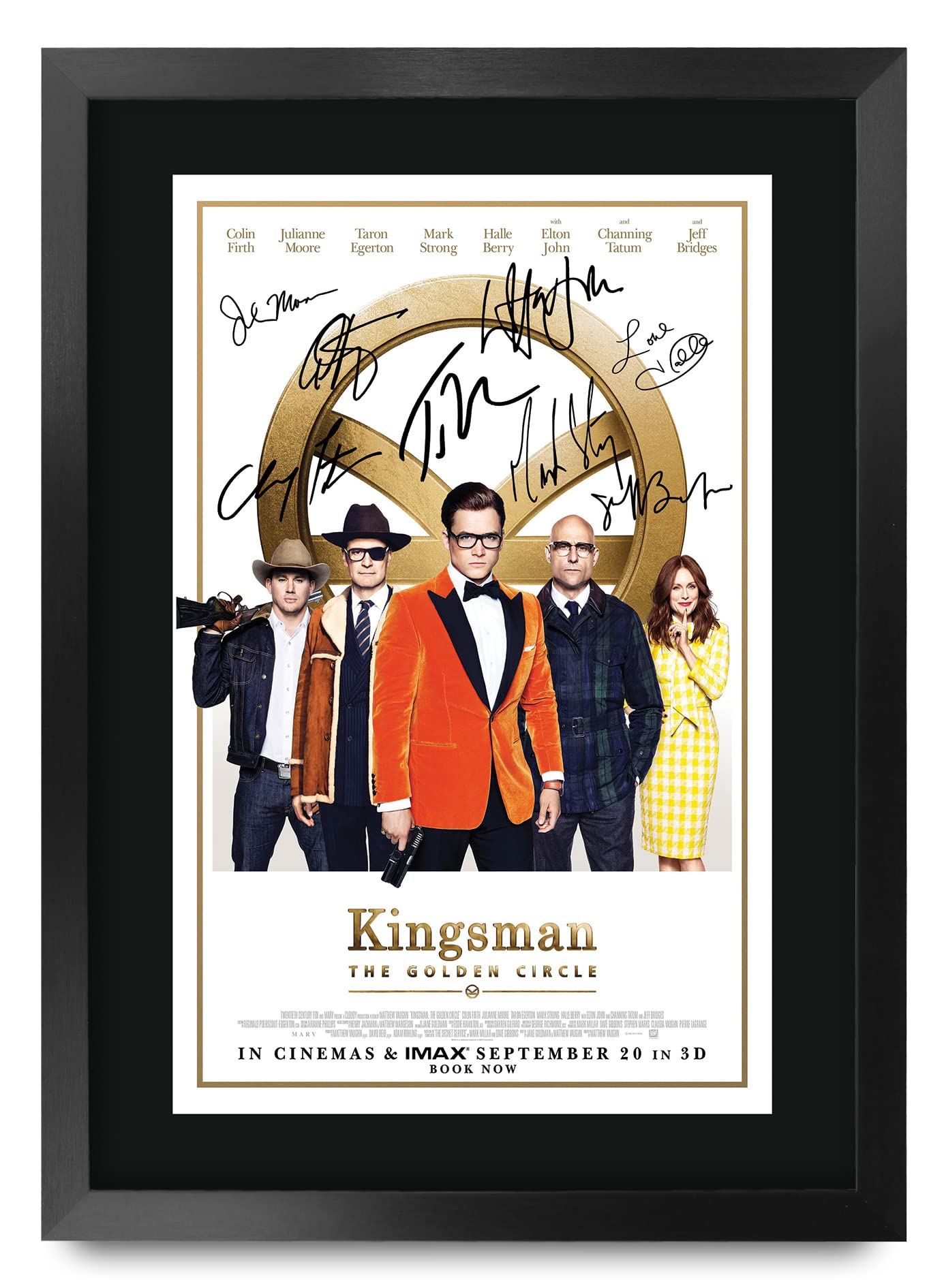 HWC Trading FR A3 Kingsman Taron Egerton, Colin Firth The Golden Circle Gifts Printed Poster Signed Autograph Picture for Movie Memorabilia Fans