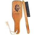 Menesia Soft Bristle Brush - Boar Bristle for Men and Women, Slicking Back, Fine and Sleek Hair - Beard Brush (wolf)