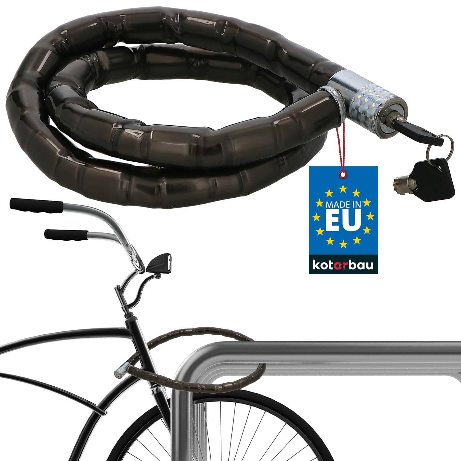 KOTARBAU® Chain lock for locking bicycles, motorcycles, 25 x 1000 mm