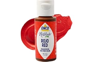 ENCO Natural Food Coloring Gel No artifitial dyes - Vibrant colors for Icing, Buttercream, Fondant (1.41 Ounce (Pack of 1), Red)