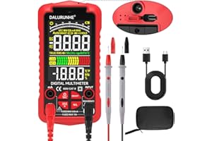 DALURUNHE Smart Auto Digital Multimeter,Measurement,USB Rechargeable TRMS 9999 Count multimeter,Measures AC/DC Voltmeter,Current,Resistance,Capacitance,NCV,Diode,Voltage Tester，Automatic multimeter Digital