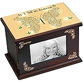 Cremation Urns for Human Ashes Adult Male Female Wooden Urns with Photo Frame for Women Men Funeral Memorial Decorative Wood Urns for Ashes Large Burial Urn Box and Casket Up to 250 IBS (Butterfly)