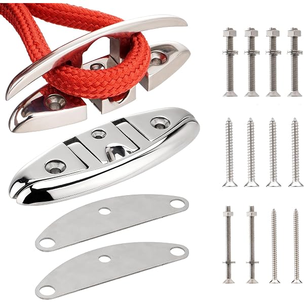 YANYUCB Open Base Boat Dock Cleats,316 Stainless Steel Marine Boat Cleat Include Installation Accessories Screws For Boat Dock Decor Yacht 4 5 6 8 10 12 15 Inch