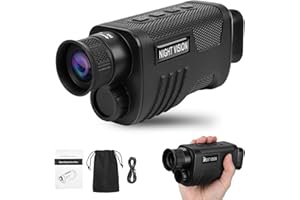 BETOYOU Upgraded Night Vision Monocular, 8X Zoom Digital Infrared Night Vision Scope for 100% Darkness with 2000mAh Rechargeable Battery Video Recording Night Vision for Night Hunting, Camping, Surveillance