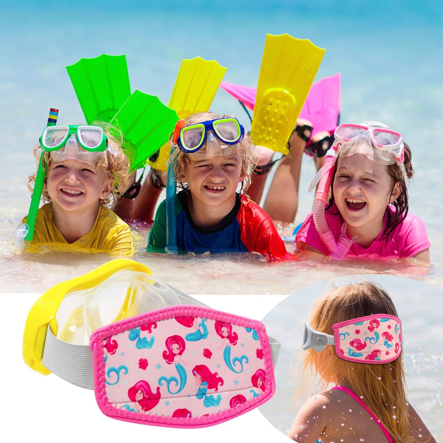 AMUSEPROFI Neoprene Diving Mask Strap Cover for Kids – Diving Mask Slap Straps - Neoprene Cover for Dive and Snorkel Masks : Sports & Outdoors