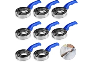 TIDEME 8 pack Reversible Stainless Steel Curry Comb, 4-Ring Metal Curry Brushes with Soft Touch Grip, Horse Brush Scrapers with Comfortable Grip for Cow Sheep Pet Dog Goat Horse