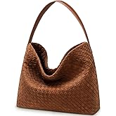 Woven Suede Shoulder Bag for Women Slouchy Suede Woven Hobo Bag Tote Elegant Handbag Shoulder Satchel Bag for Work Travel