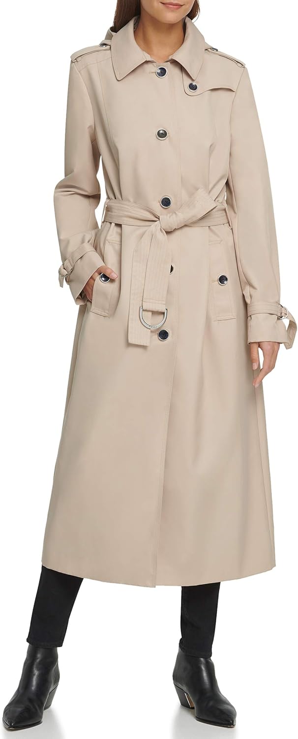 DKNY womens Dkny Trenchcoat Belted Maxi: Clothing