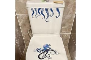 wongdong Kraken Octopus Tentacles Wall Decals for Bathroom Toilet Lid Seat Art Decor Wall Stickers (Blue)