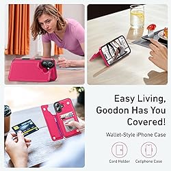 Goodon for iPhone 16 Plus Case Wallet - Flip Folio