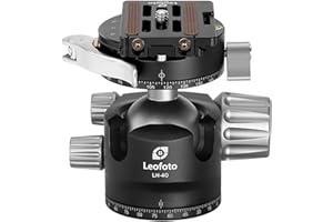 Leofoto LH-PCL Low Profile Ball Head, Panning Clamp with Control, Lever Release, Bubble Level, Anti-Slip Plate, Friction Cont