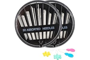 Hekisn 60-Pack Premium Hand Sewing Needles Set, 6 Sizes Embroidery Needles Kit with Threaders, Assorted Large Eye Sewing Needles for Repair, DIY, Art & Craft Projects(Black)